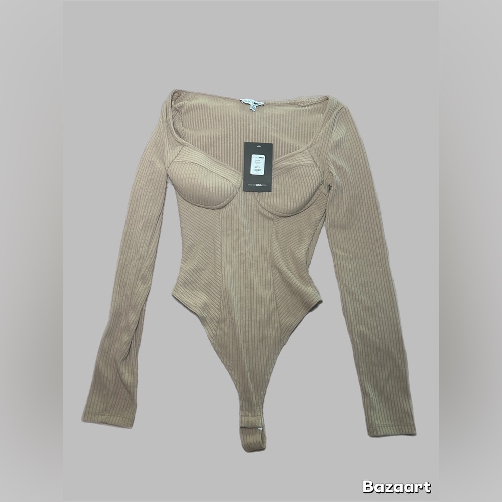 Ribbed Tan Bodysuit